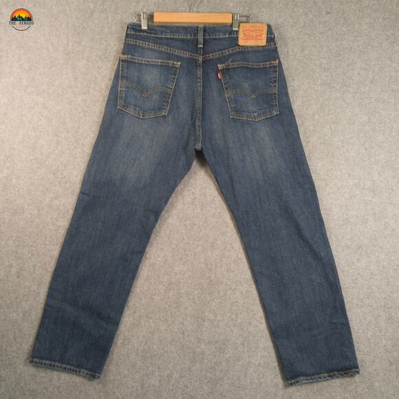 Levi's 505 Jeans Blue Medium Wash Straight Leg Tailored Denim Men's 36X27 - Picture 2 of 11